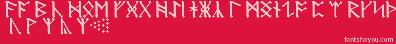 Czcionka AnglosaxonRunes – różowe czcionki na czerwonym tle