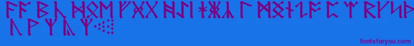 More about AnglosaxonRunes Font AnglosaxonRunes Font – Purple Fonts on Blue Background