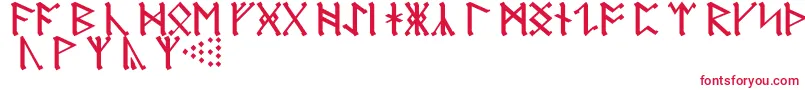 Czcionka AnglosaxonRunes – czerwone czcionki na białym tle