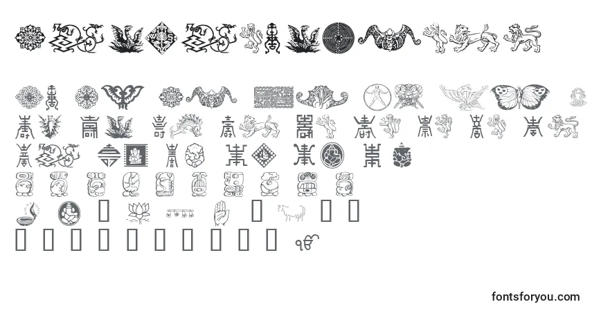 Schriftart CulturalIcons – Alphabet, Zahlen, spezielle Symbole