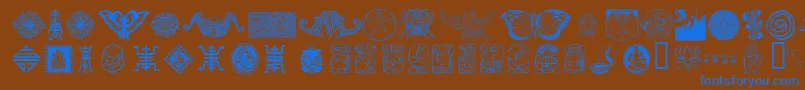 Police CulturalIcons – polices bleues sur fond brun