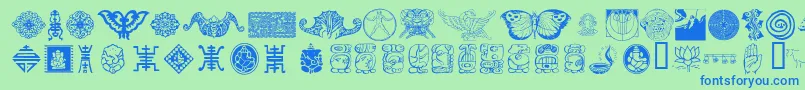 CulturalIcons Font – Blue Fonts on Green Background