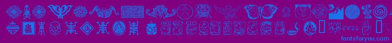 CulturalIcons-fontti – siniset fontit violetilla taustalla