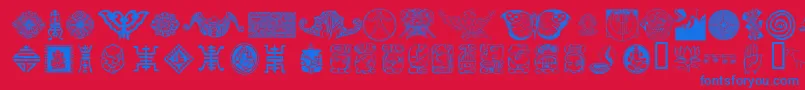 fuente CulturalIcons – Fuentes Azules Sobre Fondo Rojo