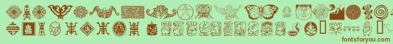 CulturalIcons Font – Brown Fonts on Green Background