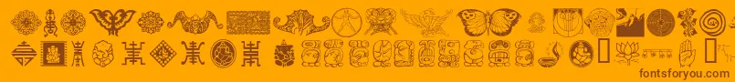 Шрифт CulturalIcons – коричневые шрифты на оранжевом фоне