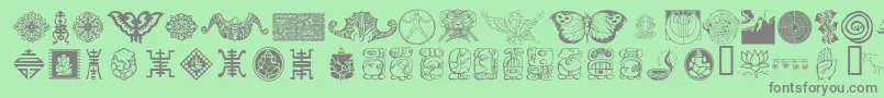 フォントCulturalIcons – 緑の背景に灰色の文字