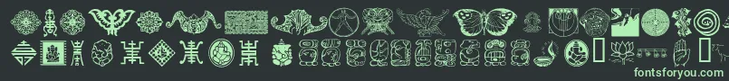 CulturalIcons Font – Green Fonts on Black Background