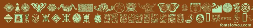 CulturalIcons Font – Green Fonts on Brown Background