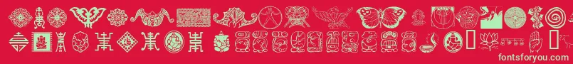 CulturalIcons Font – Green Fonts on Red Background