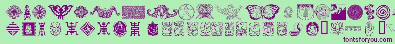 CulturalIcons Font – Purple Fonts on Green Background