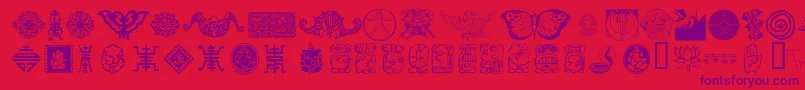 CulturalIcons-Schriftart – Violette Schriften auf rotem Hintergrund