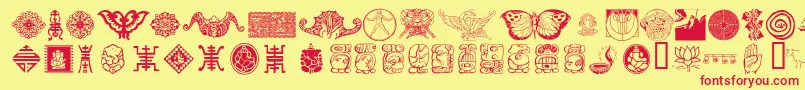 CulturalIcons Font – Red Fonts on Yellow Background