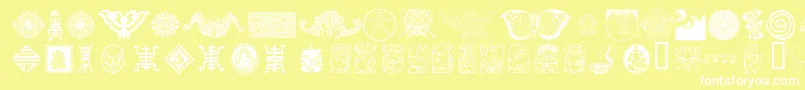 フォントCulturalIcons – 黄色い背景に白い文字