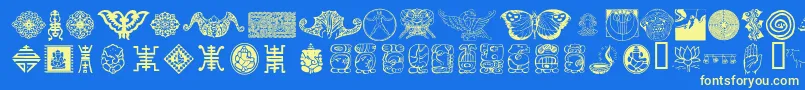 CulturalIcons Font – Yellow Fonts on Blue Background