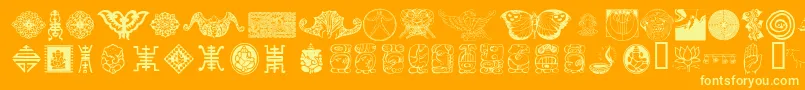 Шрифт CulturalIcons – жёлтые шрифты на оранжевом фоне