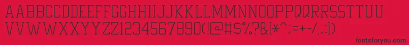 UndergradUltraThin-Schriftart – Schwarze Schriften auf rotem Hintergrund