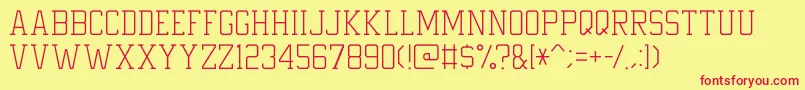 UndergradUltraThin Font – Red Fonts on Yellow Background