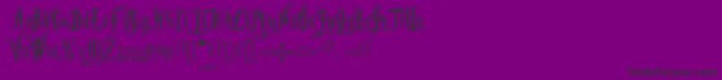 LutinPaniquangoisse-Schriftart – Schwarze Schriften auf violettem Hintergrund