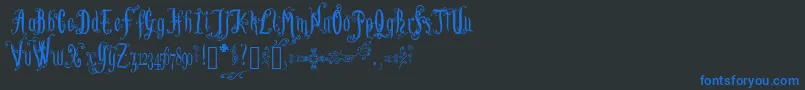 LutinPaniquangoisse Font – Blue Fonts on Black Background