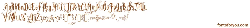 LutinPaniquangoisse-Schriftart – Braune Schriften auf weißem Hintergrund