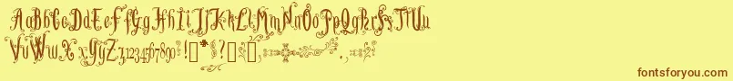 LutinPaniquangoisse Font – Brown Fonts on Yellow Background