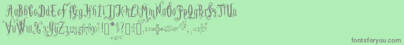 LutinPaniquangoisse Font – Gray Fonts on Green Background