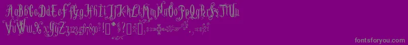 LutinPaniquangoisse-Schriftart – Graue Schriften auf violettem Hintergrund