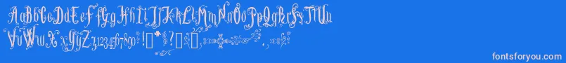 LutinPaniquangoisse Font – Pink Fonts on Blue Background