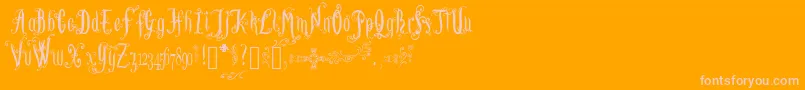 LutinPaniquangoisse-Schriftart – Rosa Schriften auf orangefarbenem Hintergrund