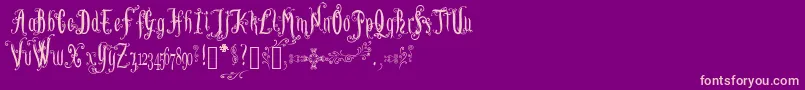 LutinPaniquangoisse-Schriftart – Rosa Schriften auf violettem Hintergrund