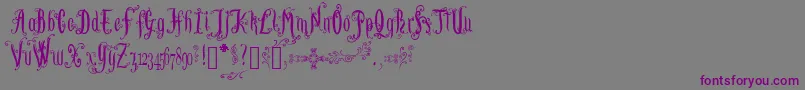 LutinPaniquangoisse-fontti – violetit fontit harmaalla taustalla