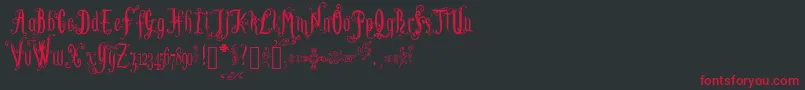 LutinPaniquangoisse-Schriftart – Rote Schriften auf schwarzem Hintergrund