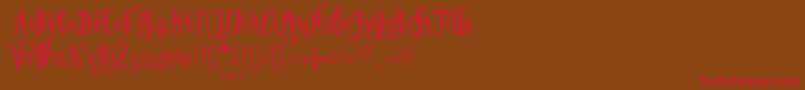 LutinPaniquangoisse Font – Red Fonts on Brown Background