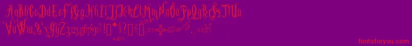 LutinPaniquangoisse Font – Red Fonts on Purple Background