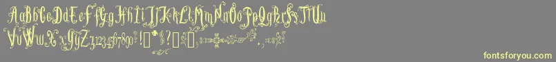 LutinPaniquangoisse-Schriftart – Gelbe Schriften auf grauem Hintergrund