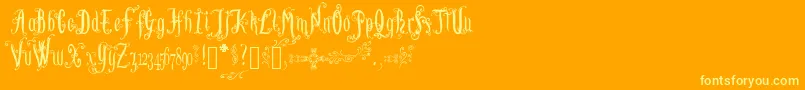 LutinPaniquangoisse Font – Yellow Fonts on Orange Background