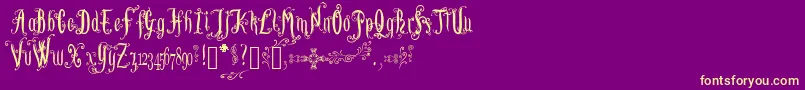 LutinPaniquangoisse Font – Yellow Fonts on Purple Background