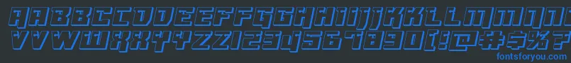 Dangerbot3Dexpand Font – Blue Fonts on Black Background