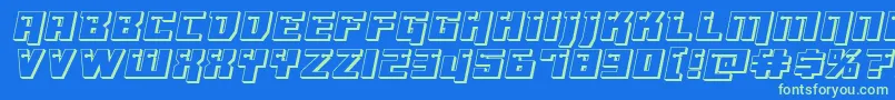 Dangerbot3Dexpand Font – Green Fonts on Blue Background