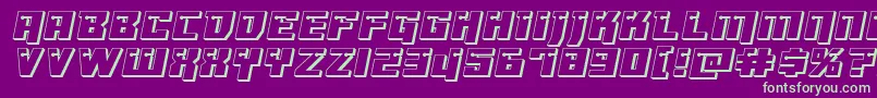 Dangerbot3Dexpand Font – Green Fonts on Purple Background