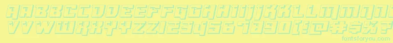 Dangerbot3Dexpand Font – Green Fonts on Yellow Background