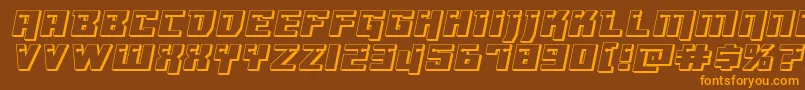 Dangerbot3Dexpand Font – Orange Fonts on Brown Background