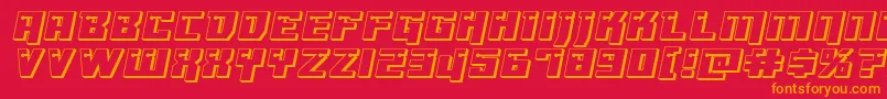 Dangerbot3Dexpand Font – Orange Fonts on Red Background