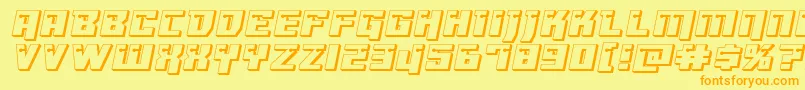 Dangerbot3Dexpand Font – Orange Fonts on Yellow Background