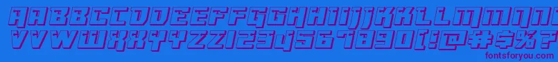 Dangerbot3Dexpand-Schriftart – Violette Schriften auf blauem Hintergrund