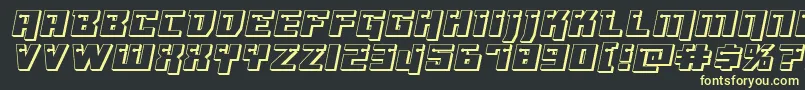 Dangerbot3Dexpand Font – Yellow Fonts on Black Background