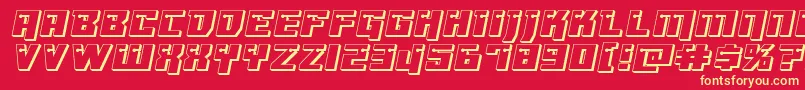 Dangerbot3Dexpand Font – Yellow Fonts on Red Background