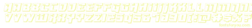 Dangerbot3Dexpand Font – Yellow Fonts on White Background