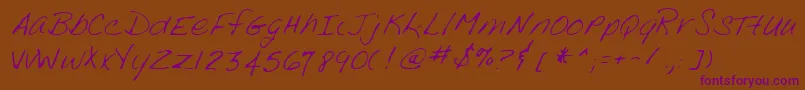Lehn188 Font – Purple Fonts on Brown Background